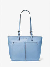 Load image into Gallery viewer, MICHAEL KORS JET SET TRAVEL MEDIUM DOUBLE POCKET TOTE LEATHER IN CONFLOWER