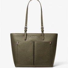 Load image into Gallery viewer, MICHAEL KORS JET SET TRAVEL MEDIUM DOUBLE POCKET TOTE LEATHER IN OLIVE