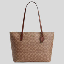 Load image into Gallery viewer, COACH FIONA ZIP TOTE BAG CBT18 IN TAN BROWN
