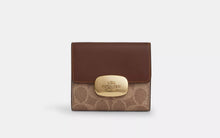 Load image into Gallery viewer, COACH ELIZA SMALL WALLET IN SIGNATURE CANVAS TAN BROWN
