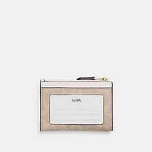 Load image into Gallery viewer, COACH MINI SKINNY ID CASE IN SIGNATURE CANVAS (COACH CW870) GOLD/SAND/CHALK