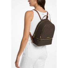 Load image into Gallery viewer, MICHAEL KORS RHEA MEDIUM BACKPACK IN SIGNATURE BROWN