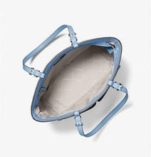 Load image into Gallery viewer, MICHAEL KORS JET SET TRAVEL MEDIUM DOUBLE POCKET TOTE LEATHER IN CONFLOWER