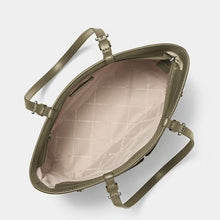 Load image into Gallery viewer, MICHAEL KORS JET SET TRAVEL MEDIUM DOUBLE POCKET TOTE LEATHER IN OLIVE