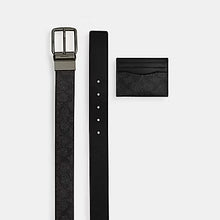 Load image into Gallery viewer, COACH BOXED CARD CASE AND BELT SET IN SIGNATURE CANVAS