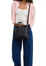 Load image into Gallery viewer, COACH MOLLIE TOTE 25 LEATHER SILVER BLACK (CV966)