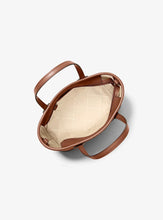 Load image into Gallery viewer, MICHAEL KORS EVA XS STRIPED SIGNATURE CONVERTIBLE TOTE IN VANILLA LUGGAGE