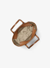 Load image into Gallery viewer, MICHAEL KORS EVA XS LEATHER CONVERTIBLE TOTE IN LUGGAGE