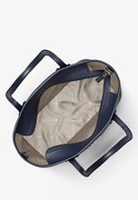 Load image into Gallery viewer, MICHAEL KORS EVA XS LEATHER CONVERTIBLE TOTE IN NAVY