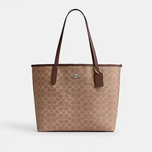 Load image into Gallery viewer, COACH CITY TOTE BAG IN SIGNATURE CANVAS (COACH CV976) GOLD/TAN/BROWN