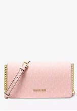 Load image into Gallery viewer, MICHAEL KORS JET SET TRAVEL MEDIUM FULL FLAP CROSSBODY IN SIGNATURE POWDER BLUSH