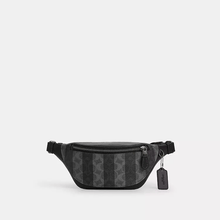 Load image into Gallery viewer, COACH WARREN MINI BELT BAG IN SIGNATURE CANVAS WITH STRIPES (CEB34) IN BLACK GREY