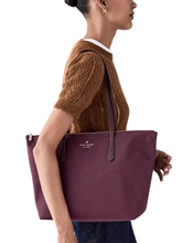 Load image into Gallery viewer, KATE SPADE KITT NYLON MEDIUM TOTE IN DEEP CHERRY