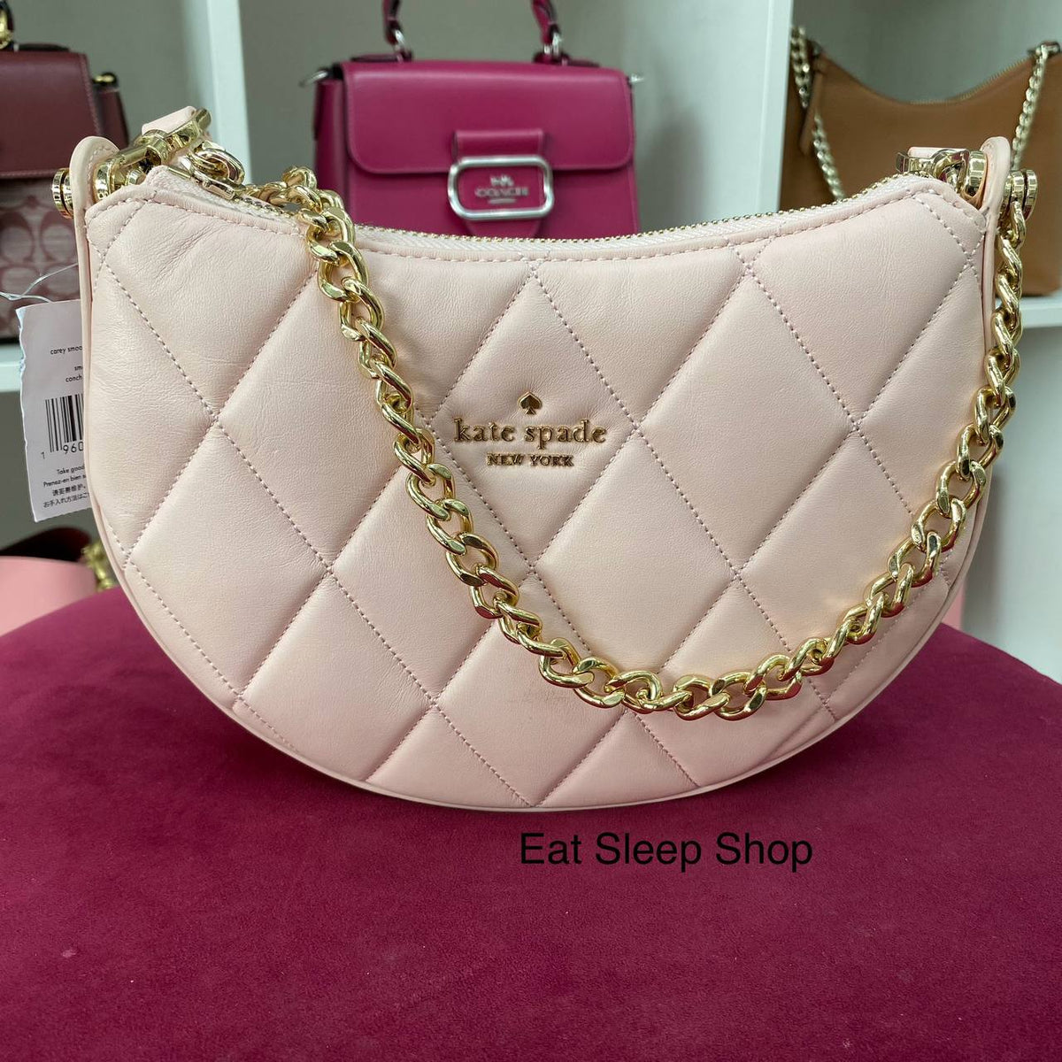 KATE SPADE CAREY ZIP TOP CROSSBODY IN CONCH PINK – eatsleepshop