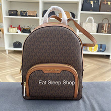 Load image into Gallery viewer, MICHAEL KORS JAYCEE BACKPACK MEDIUM SIGNATURE IN BROWN