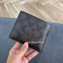 Load image into Gallery viewer, COACH COMPACT ID 3IN1 WALLET BLOCKED SIGNATURE MAHOGANY MULTI CR960