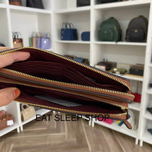Load image into Gallery viewer, COACH DOUBLE ZIP WALLET IN SIGNATURE CANVAS C5576 IM/BROWN/REDWOOD