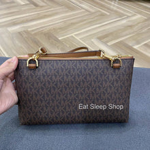 Load image into Gallery viewer, MICHAEL KORS MAISIE LARGE LOGO 3in1 TOTE BAG in SIGNATURE BROWN