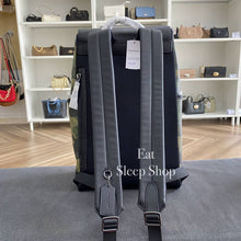Load image into Gallery viewer, COACH TRACK BACKPACK IN SIGNATURE CANVAS WITH CAMO PRINT CL943 IN GUNMETAL/GREEN MULTI