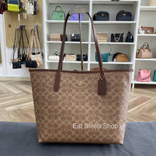 Load image into Gallery viewer, COACH CITY TOTE BAG IN SIGNATURE CANVAS (COACH CV976) GOLD/TAN/BROWN