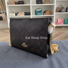 Load image into Gallery viewer, COACH COACH SLIM CROSSBODY BAG SIGNATURE CANVAS CW204 in WALNUT BLACK
