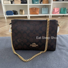 Load image into Gallery viewer, COACH COACH SLIM CROSSBODY BAG SIGNATURE CANVAS CW204 in WALNUT BLACK
