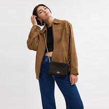 Load image into Gallery viewer, COACH COACH SLIM CROSSBODY BAG SIGNATURE CANVAS CW204 in WALNUT BLACK