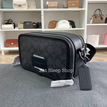 Load image into Gallery viewer, COACH WYATT CROSSBODY IN SIGNATURE CANVAS CHARCOAL BLACK CM109
