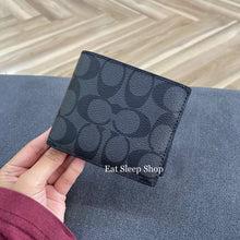 Load image into Gallery viewer, COACH COMPACT ID WALLET IN CR905 IN CHARCOAL/BLACK