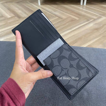 Load image into Gallery viewer, COACH COMPACT ID WALLET IN CR905 IN CHARCOAL/BLACK