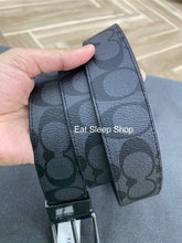 Load image into Gallery viewer, COACH HARNESS BUCKLE CUT TO SIZE REVERSIBLE BELT, 38 MM (COACH CQ022) CHARCOAL/BLACK