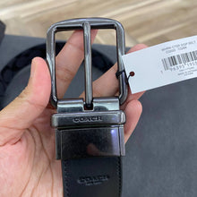 Load image into Gallery viewer, COACH HARNESS BUCKLE CUT TO SIZE REVERSIBLE BELT, 38 MM (COACH CQ022) CHARCOAL/BLACK