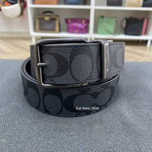 Load image into Gallery viewer, COACH HARNESS BUCKLE CUT TO SIZE REVERSIBLE BELT, 38 MM (COACH CQ022) CHARCOAL/BLACK