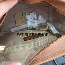 Load image into Gallery viewer, MICHAEL KORS JET SET TRAVEL XS CARRYALL CONVERTIBLE TOP ZIP TOTE IN SIGNATURE BROWN