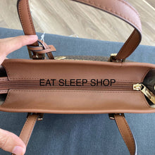 Load image into Gallery viewer, MICHAEL KORS JET SET TRAVEL XS CARRYALL CONVERTIBLE TOP ZIP TOTE IN SIGNATURE BROWN