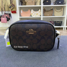 Load image into Gallery viewer, COACH MINI JAMIE CAMERA BAG C9926 IN SIGNATURE CANVAS WALNUT BLACK