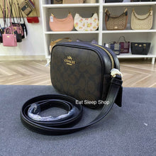 Load image into Gallery viewer, COACH MINI JAMIE CAMERA BAG C9926 IN SIGNATURE CANVAS WALNUT BLACK