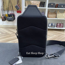 Load image into Gallery viewer, COACH SULLIVAN PACK IN BLOCKED SIGNATURE CANVAS C9867 IN QB/CHARCOAL BLACK