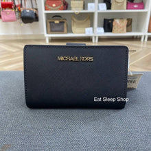 Load image into Gallery viewer, MICHAEL KORS JET SET TRAVEL MEDIUM BIFOLD ZIP COIN WALLET IN BLACK