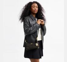 Load image into Gallery viewer, COACH TERI SHOULDER BAG IN LOVED SIGNATURE CANVAS (CDY18 IMBRN) WITH CHARMS IN BROWN