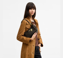 Load image into Gallery viewer, COACH TERI SHOULDER BAG IN LOVED SIGNATURE CANVAS (CDY18 IMBRN) WITH CHARMS IN BROWN