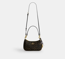 Load image into Gallery viewer, COACH TERI SHOULDER BAG IN LOVED SIGNATURE CANVAS (CDY18 IMBRN) WITH CHARMS IN BROWN