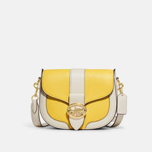 Load image into Gallery viewer, COACH GEORGIE SADDLE BAG IN COLORBLOCK C8296 IN RETRO YELLOW MULTI