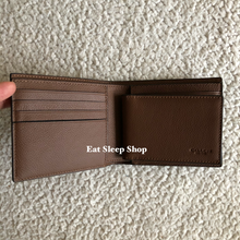 Load image into Gallery viewer, COACH COMPACT ID WALLET IN SPORT CALF LEATHER F74991 IN DARK SADDLE (5552237281433)