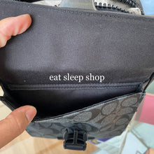 Load image into Gallery viewer, COACH TRACK PACK COLORBLOCK SIGNATURE CANVAS C2711 IN GUNMETAL / CHARCOAL /BLACK