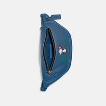 Load image into Gallery viewer, COACH X PEANUTS WARREN BELT BAG WITH SNOOPY MOTIF CE618 IN DENIM MULTI