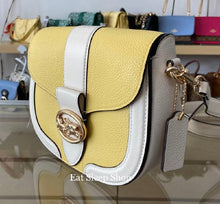 Load image into Gallery viewer, COACH GEORGIE SADDLE BAG IN COLORBLOCK C8296 IN RETRO YELLOW MULTI