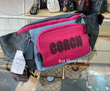 Load image into Gallery viewer, COACH TRACK BELT BAG IN COLORBLOCK SIGNATURE WITH COACH C8129 IN CHARCOAL DENIM MULTI