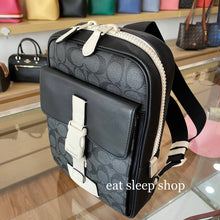 Load image into Gallery viewer, COACH TRACK PACK SIGNATURE CANVAS C6645 IN QB/CHARCOAL CHALK