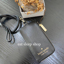 Load image into Gallery viewer, KATE SPADE MADISON CARD CASE LANYARD KC573 IN BLACK